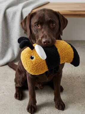 Bobby the Bumble Bee Fleece Dog Toy-Durable Double-Stitched Squeaker&Crinkle Toy
